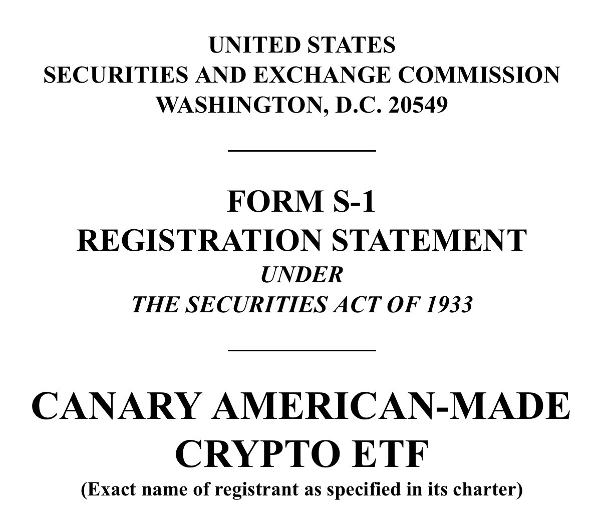  分析师披露Canary American-Made Crypto ETF申请细节